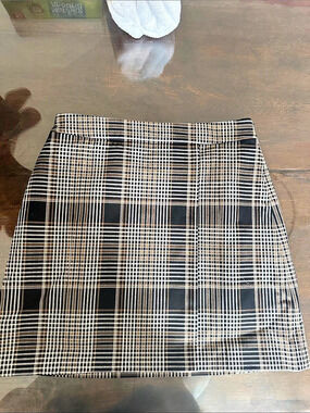 Theory Staple Wrap Skirt in Becket Portland Plaid Black & White Size 4